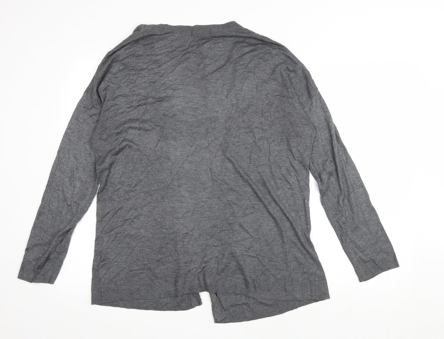 H&M Womens Grey V-Neck Viscose Cardigan Jumper Size M