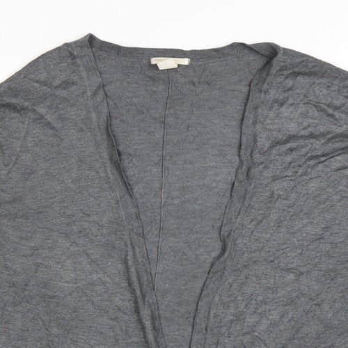 H&M Womens Grey V-Neck Viscose Cardigan Jumper Size M