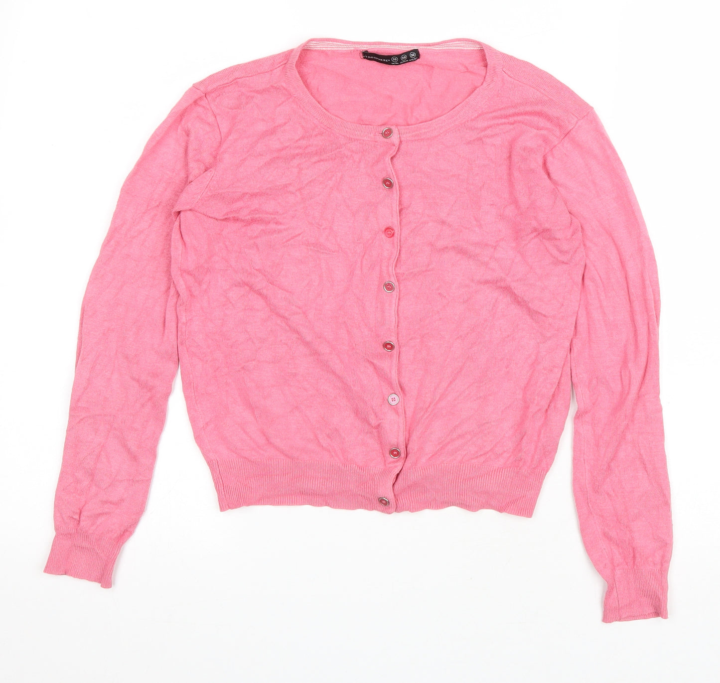 Atmoshphere Womens Pink Round Neck Viscose Cardigan Jumper Size 10