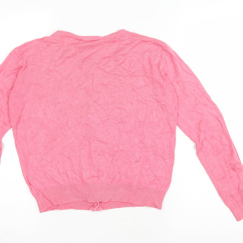 Atmoshphere Womens Pink Round Neck Viscose Cardigan Jumper Size 10