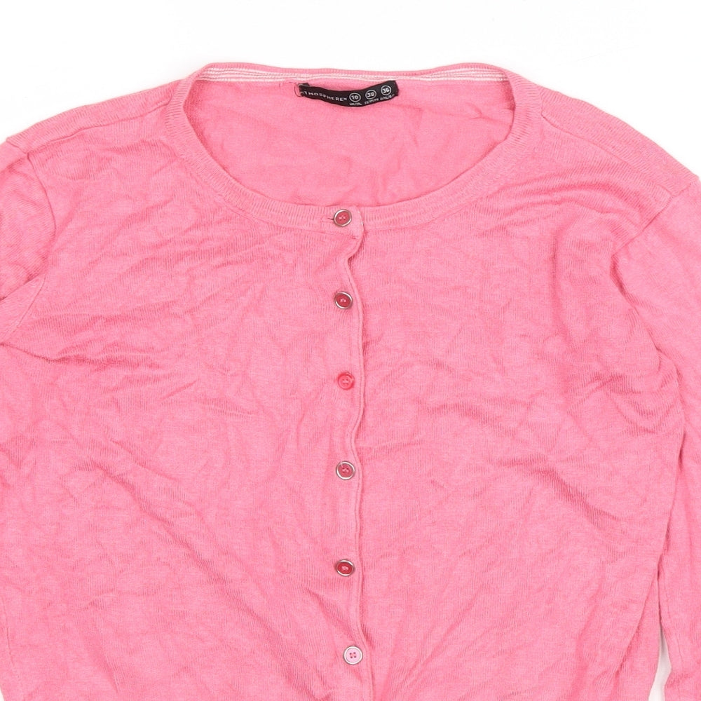 Atmoshphere Womens Pink Round Neck Viscose Cardigan Jumper Size 10