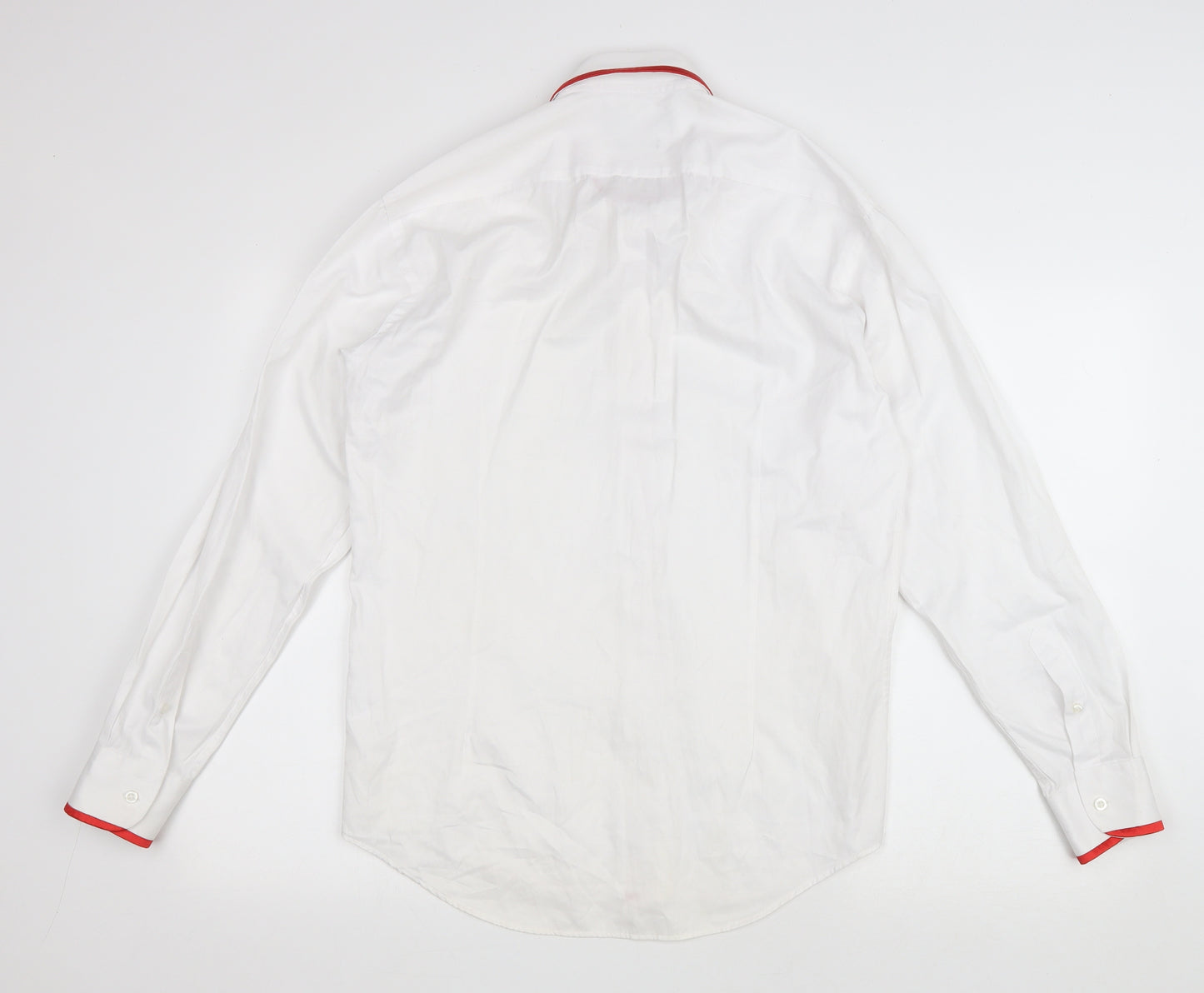 Daniel Rosso Mens White Cotton Dress Shirt Size XL Collared Button