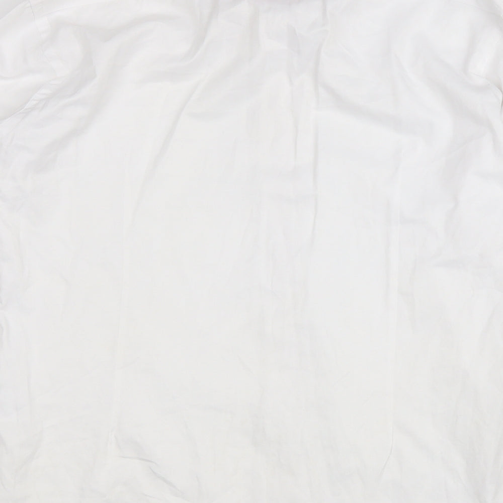 Daniel Rosso Mens White Cotton Dress Shirt Size XL Collared Button