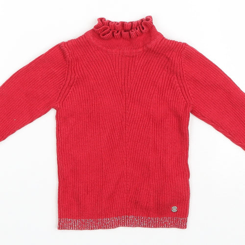 Mothercare Baby Red Cotton Basic T-Shirt Size 3-6 Months High Neck Pullover