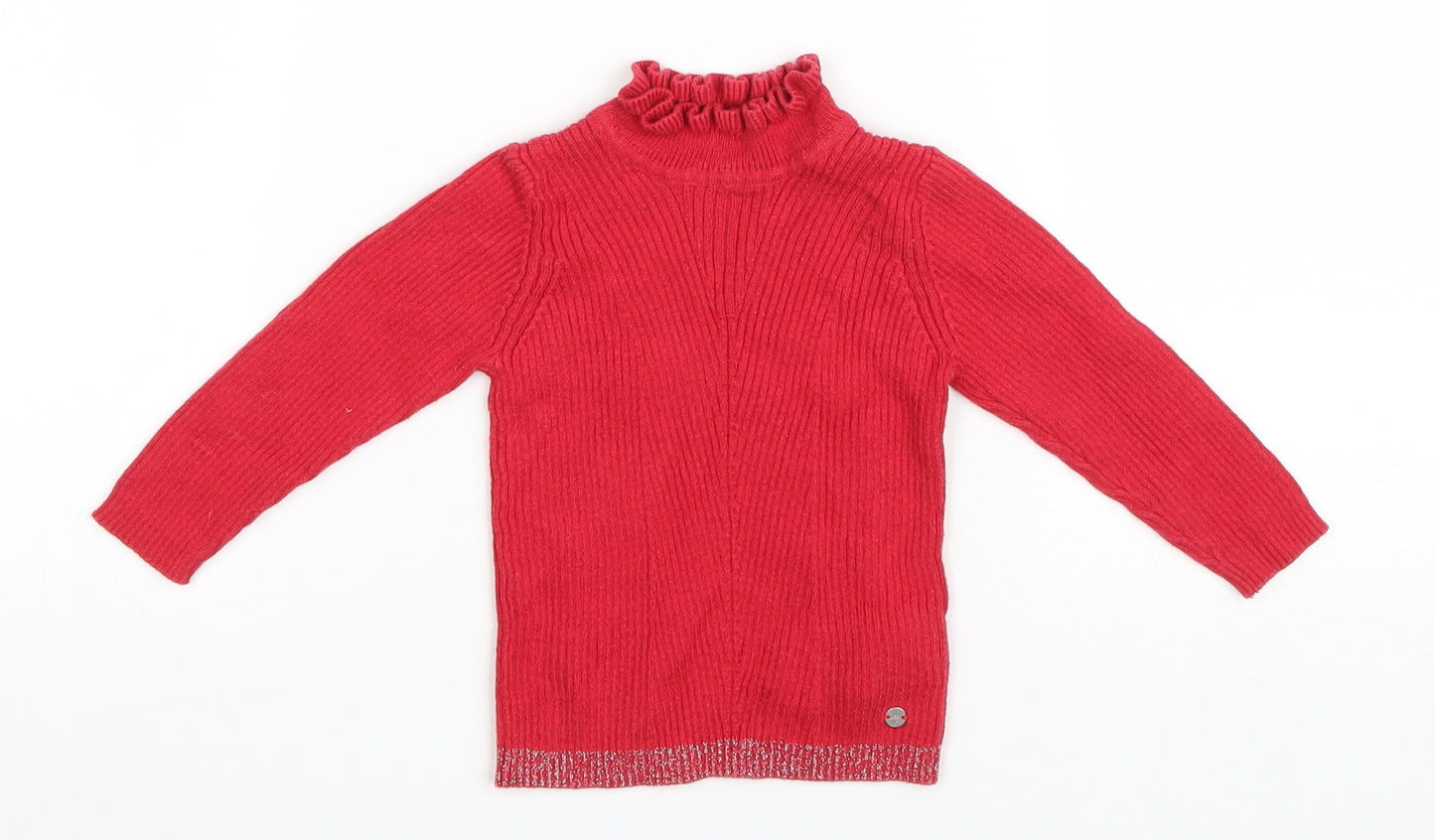 Mothercare Baby Red Cotton Basic T-Shirt Size 3-6 Months High Neck Pullover