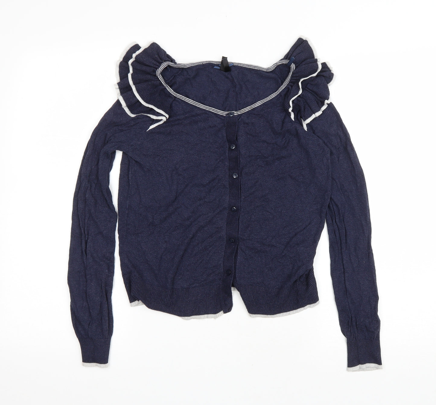 Atmosphere Womens Blue Scoop Neck Viscose Cardigan Jumper Size 12