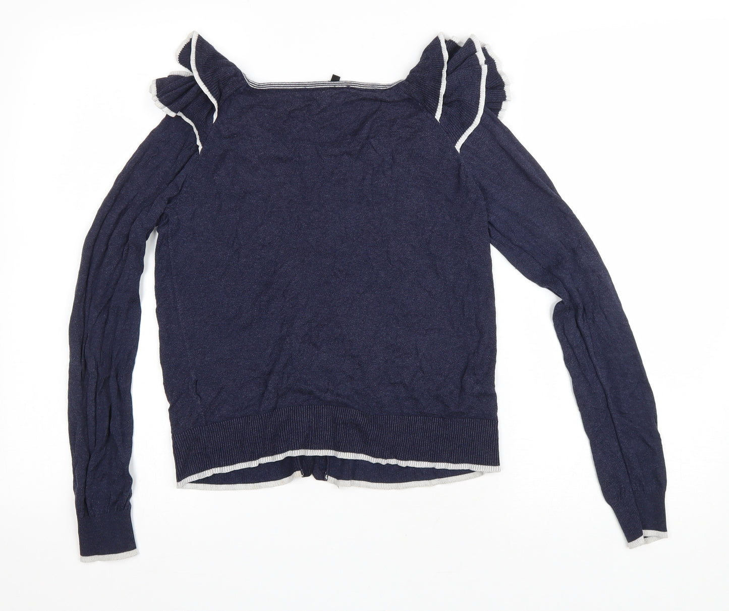 Atmosphere Womens Blue Scoop Neck Viscose Cardigan Jumper Size 12