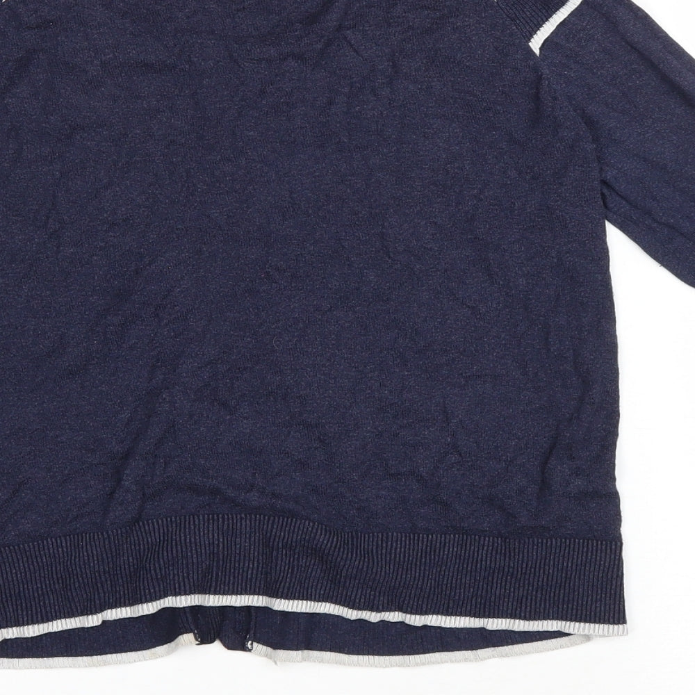 Atmosphere Womens Blue Scoop Neck Viscose Cardigan Jumper Size 12