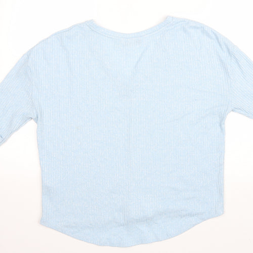 TU Womens Blue V-Neck Viscose Pullover Jumper Size 12