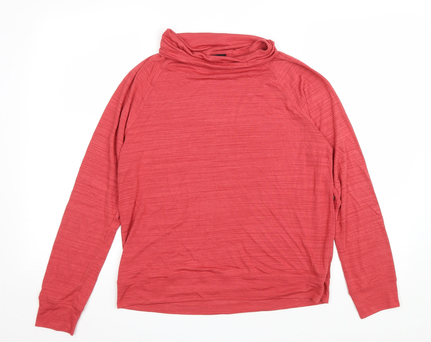 NEXT Womens Red Polyester Basic T-Shirt Size 12 Roll Neck