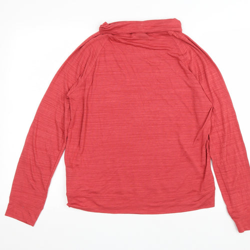NEXT Womens Red Polyester Basic T-Shirt Size 12 Roll Neck