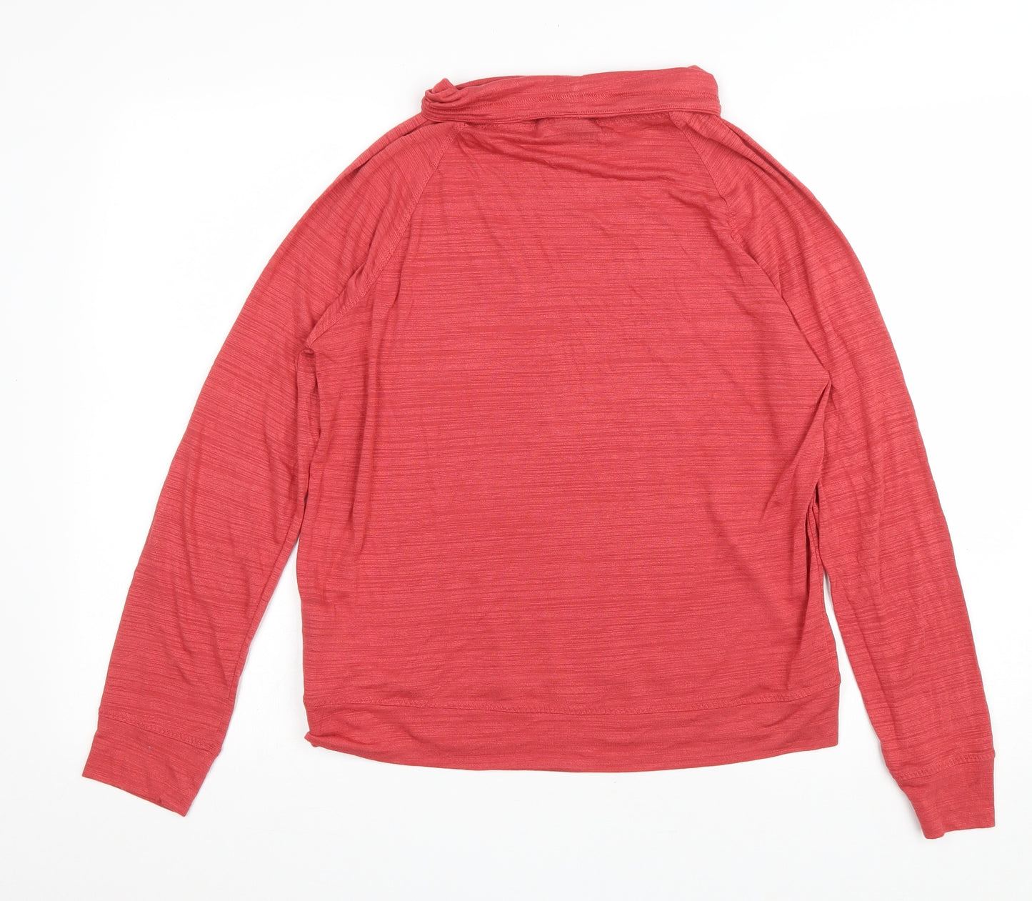 NEXT Womens Red Polyester Basic T-Shirt Size 12 Roll Neck