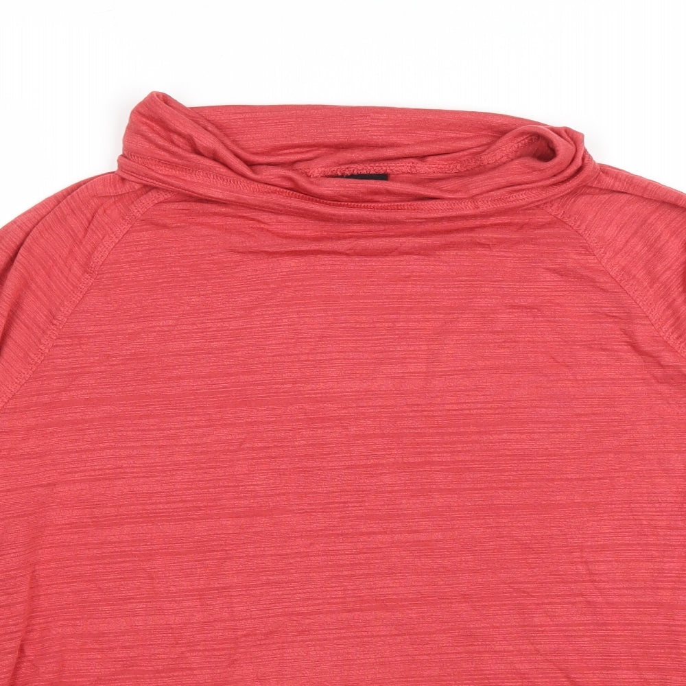 NEXT Womens Red Polyester Basic T-Shirt Size 12 Roll Neck