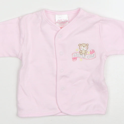 Just Too Cute Baby Pink Cotton Cardigan Jumper Size 0-3 Months Snap - Little one