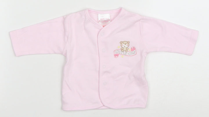Just Too Cute Baby Pink Cotton Cardigan Jumper Size 0-3 Months Snap - Little one