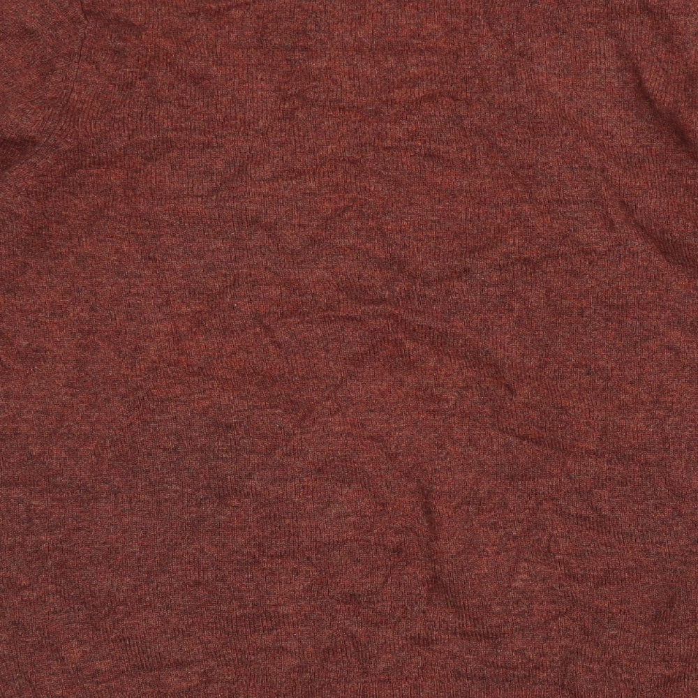 Marks and Spencer Womens Red V-Neck Wool Pullover Jumper Size L