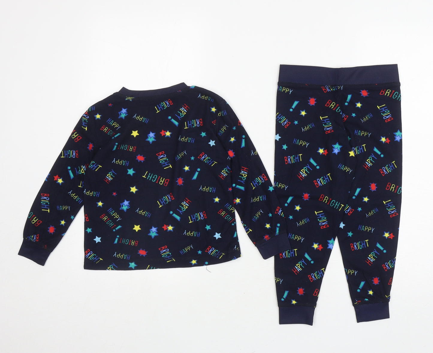 Lily & Dan Boys Blue Geometric 100% Polyester Pyjama Set Size 3-4 Years Pullover - Stars