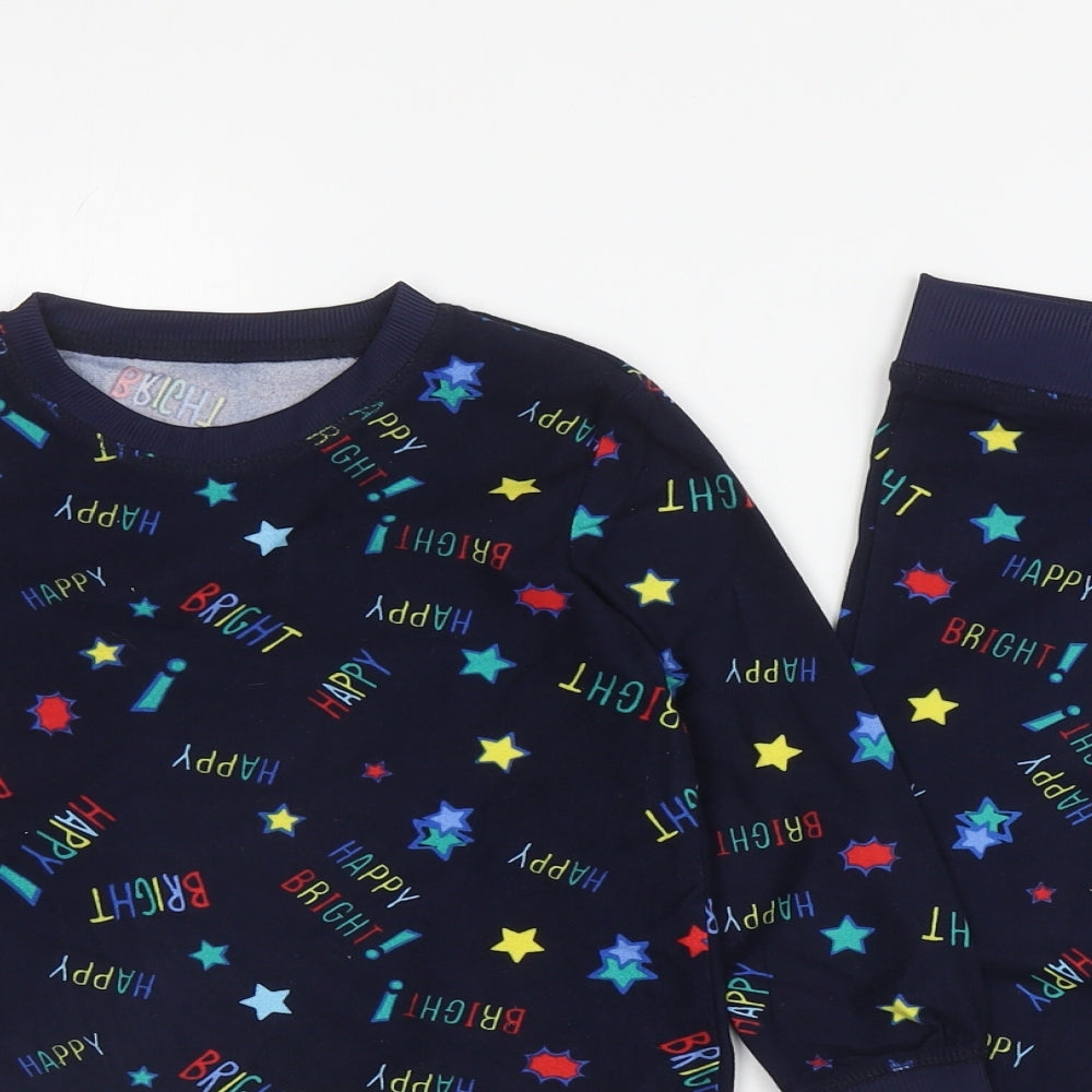 Lily & Dan Boys Blue Geometric 100% Polyester Pyjama Set Size 3-4 Years Pullover - Stars