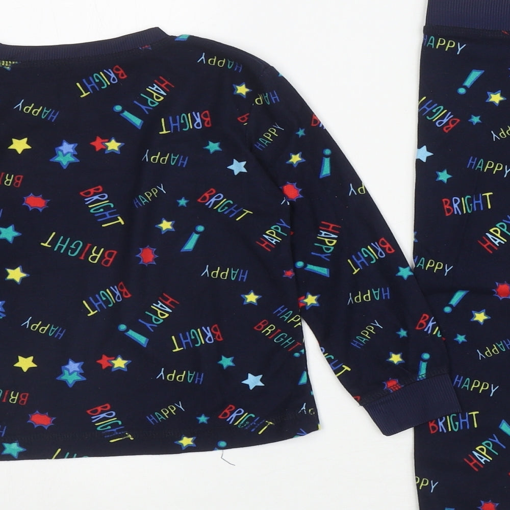 Lily & Dan Boys Blue Geometric 100% Polyester Pyjama Set Size 3-4 Years Pullover - Stars