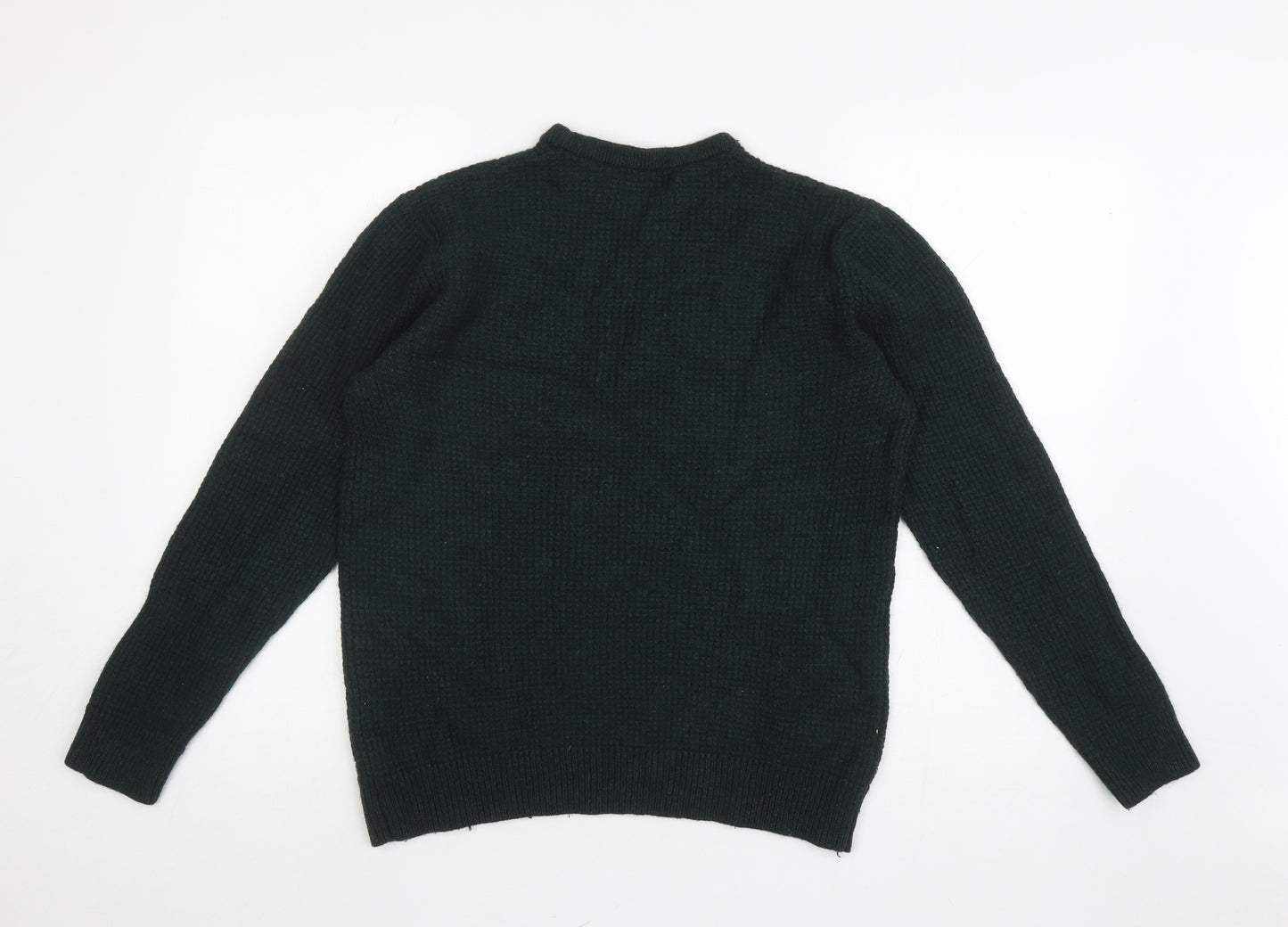 TU Mens Green Round Neck Polyamide Pullover Jumper Size M
