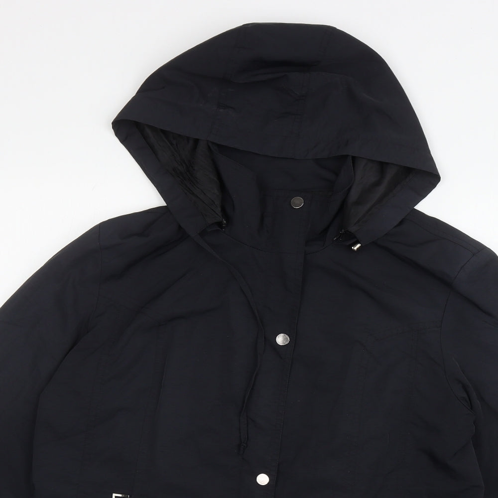 Bellina Womens Black Anorak Coat Size M Zip