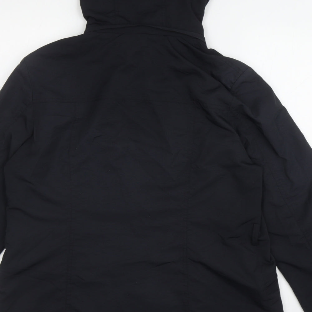 Bellina Womens Black Anorak Coat Size M Zip