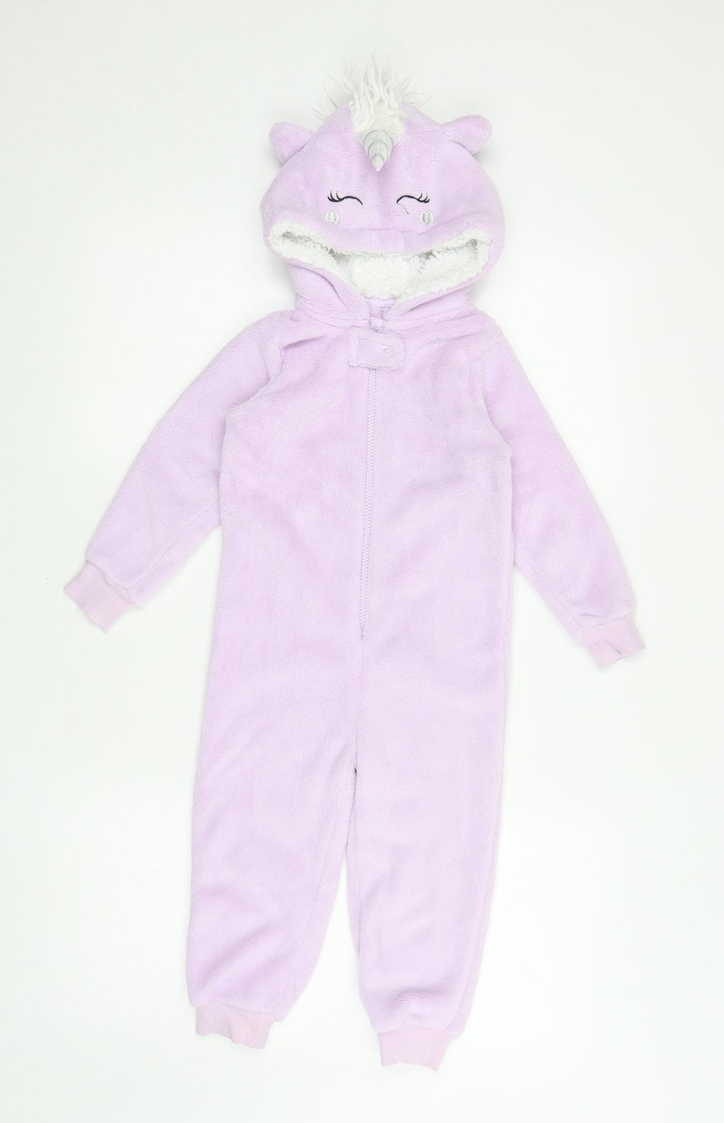 Matalan Girls Purple 100% Polyester Capri One Piece Size 2-3 Years Zip - Unicorn