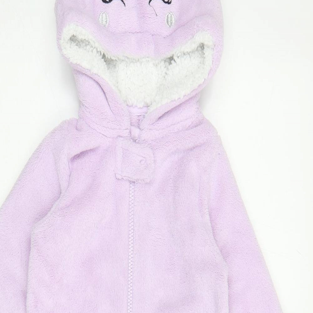 Matalan Girls Purple 100% Polyester Capri One Piece Size 2-3 Years Zip - Unicorn