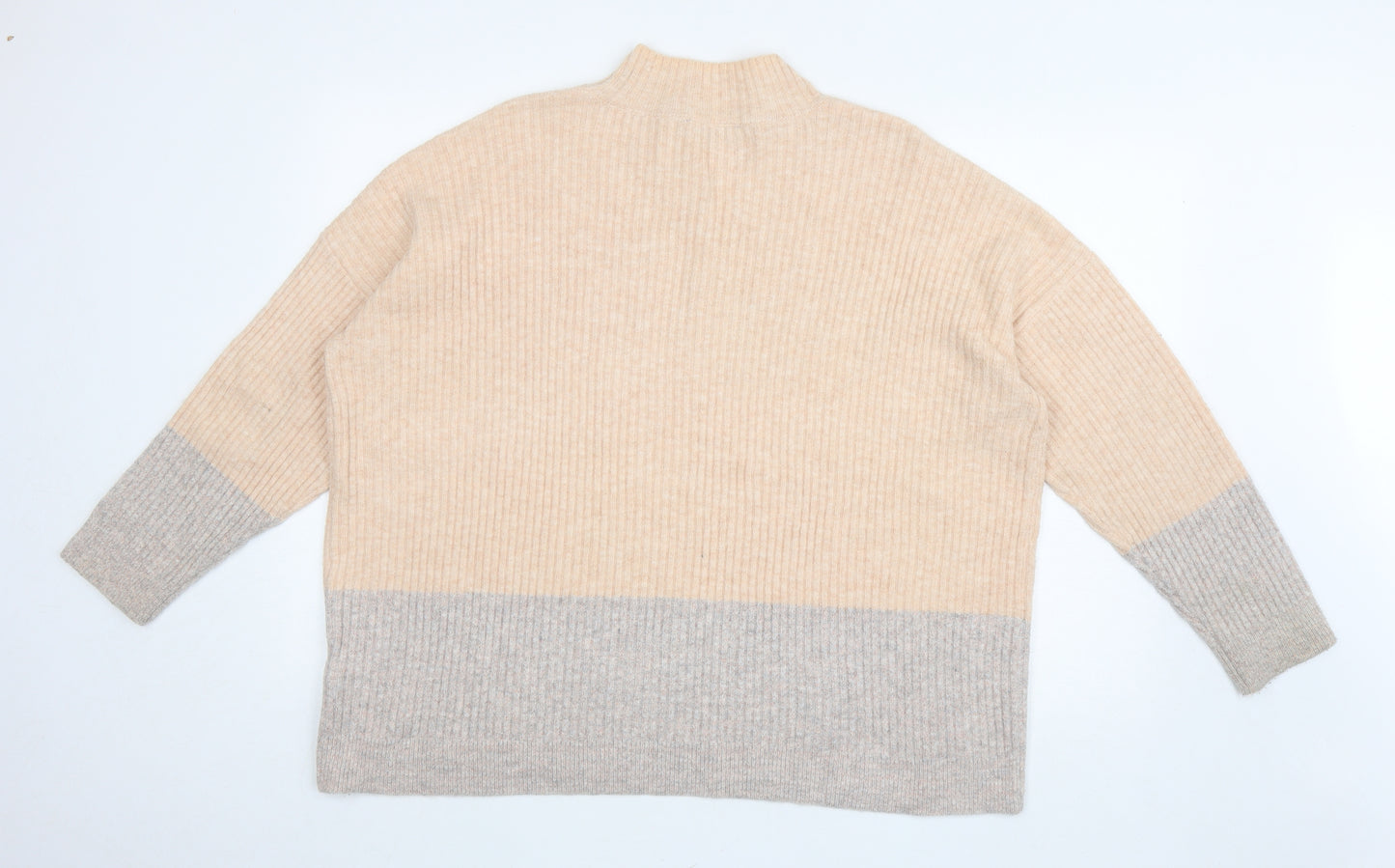 Marks and Spencer Womens Orange Mock Neck Acrylic Pullover Jumper Size XL