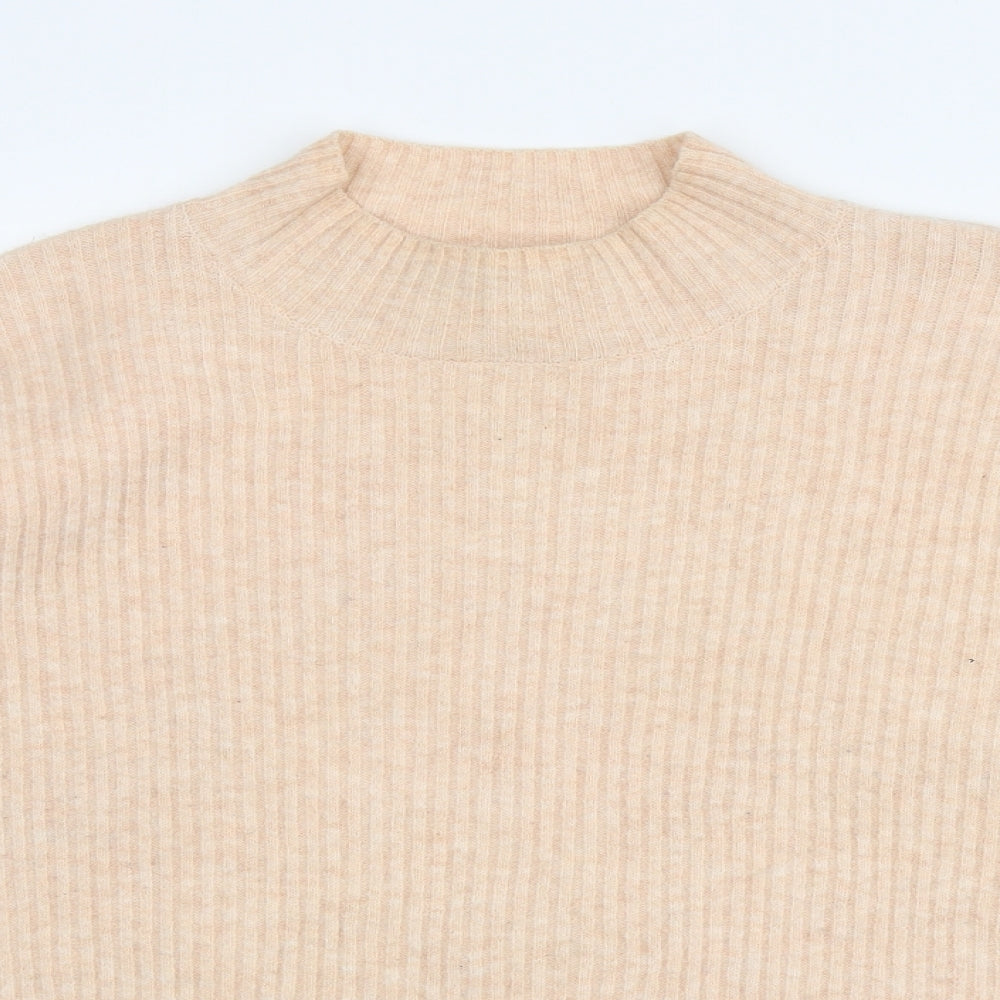 Marks and Spencer Womens Orange Mock Neck Acrylic Pullover Jumper Size XL