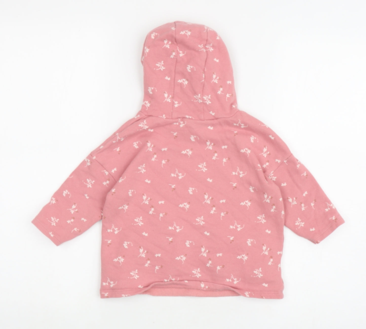 NEXT Girls Pink Floral Cotton Pullover Hoodie Size 2 Years Pullover - Bears