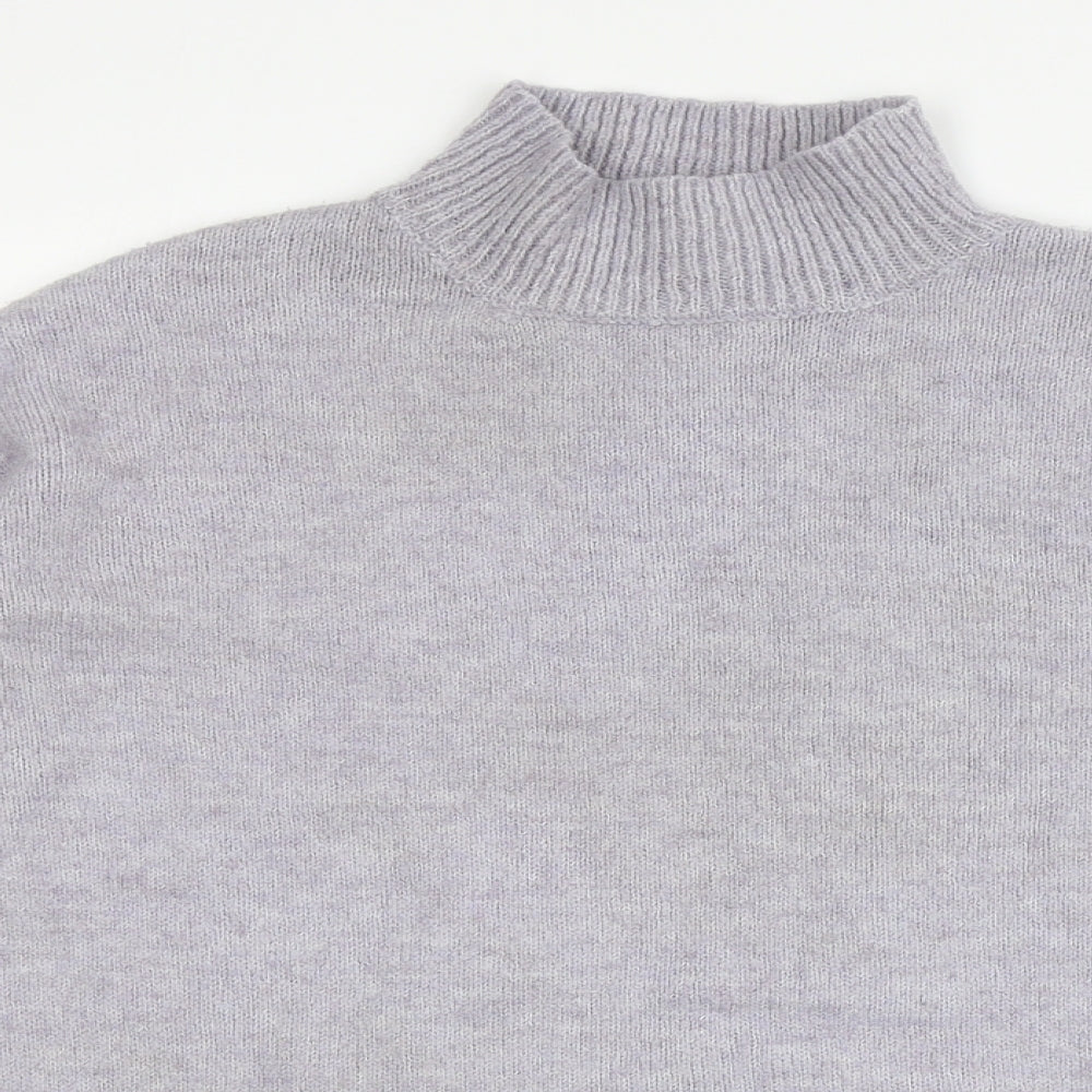 Primark Womens Grey Mock Neck Acrylic Pullover Jumper Size L