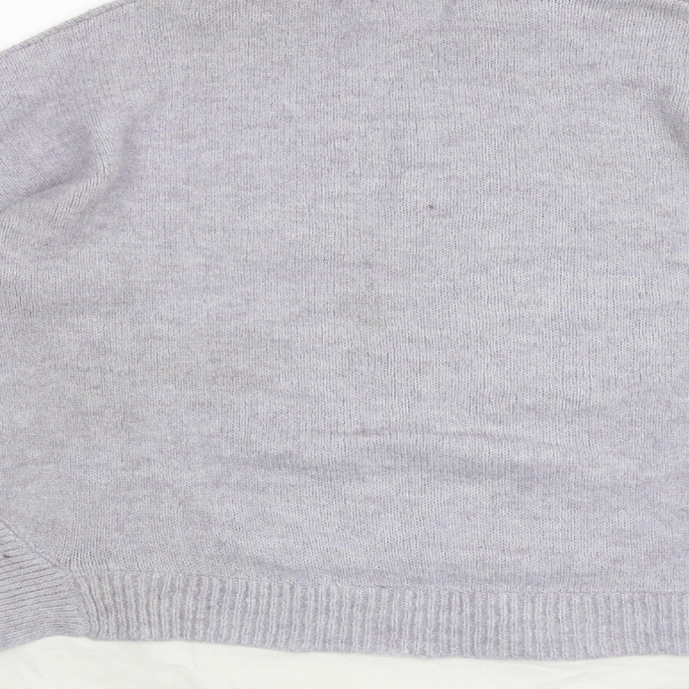 Primark Womens Grey Mock Neck Acrylic Pullover Jumper Size L
