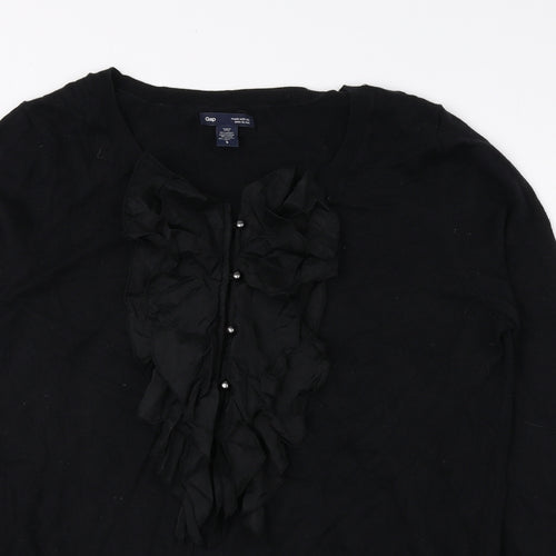 Gap Womens Black Round Neck Cotton Pullover Jumper Size L