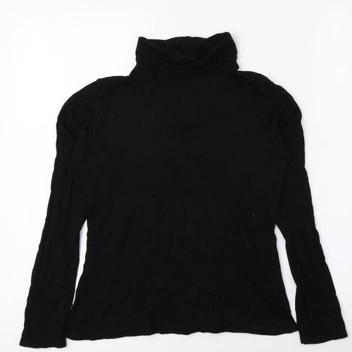Boohoo Womens Black Roll Neck Viscose Pullover Jumper Size 8