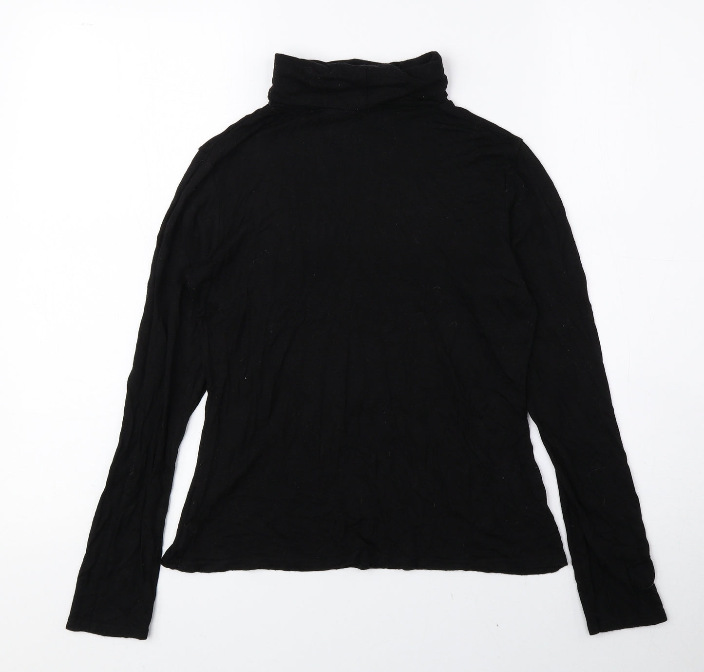 Boohoo Womens Black Roll Neck Viscose Pullover Jumper Size 8