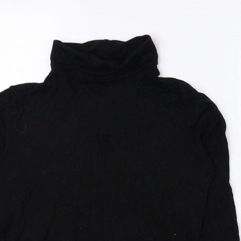 Boohoo Womens Black Roll Neck Viscose Pullover Jumper Size 8