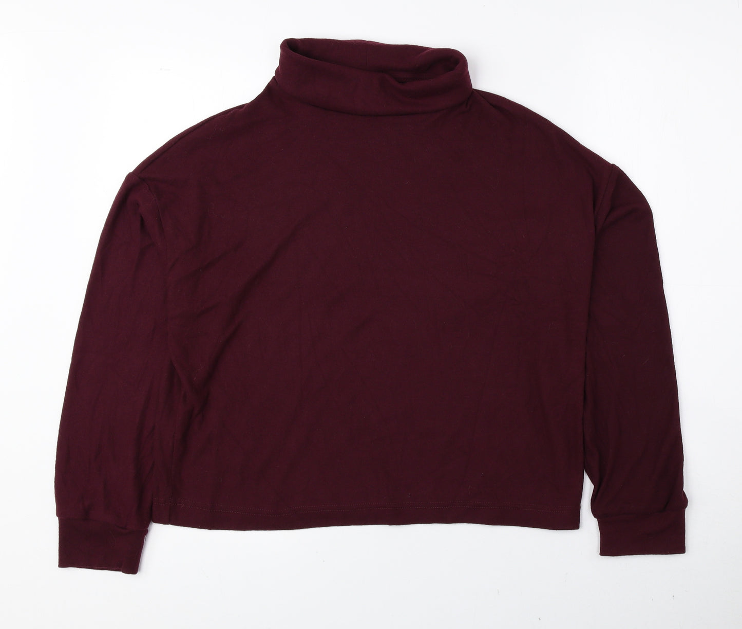 New Look Womens Red Roll Neck Polyester Pullover Jumper Size S