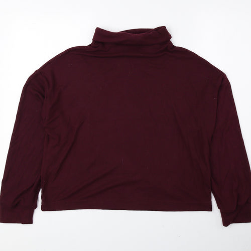 New Look Womens Red Roll Neck Polyester Pullover Jumper Size S