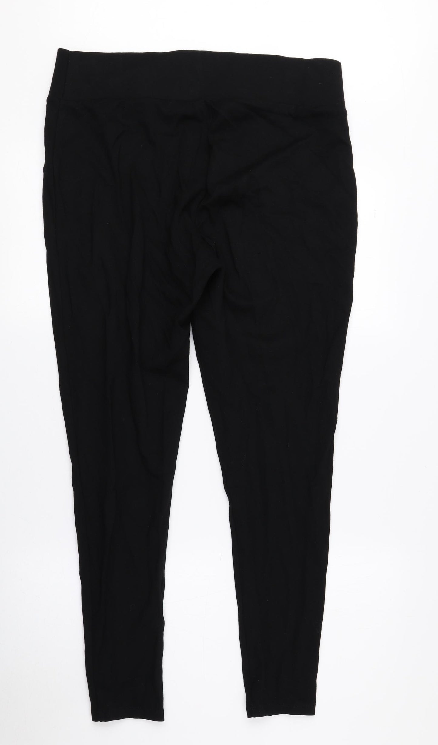 F&F Womens Black Viscose Jogger Leggings Size 16 L27 in