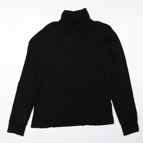 Editions Womens Black Mock Neck Viscose Pullover Jumper Size 12