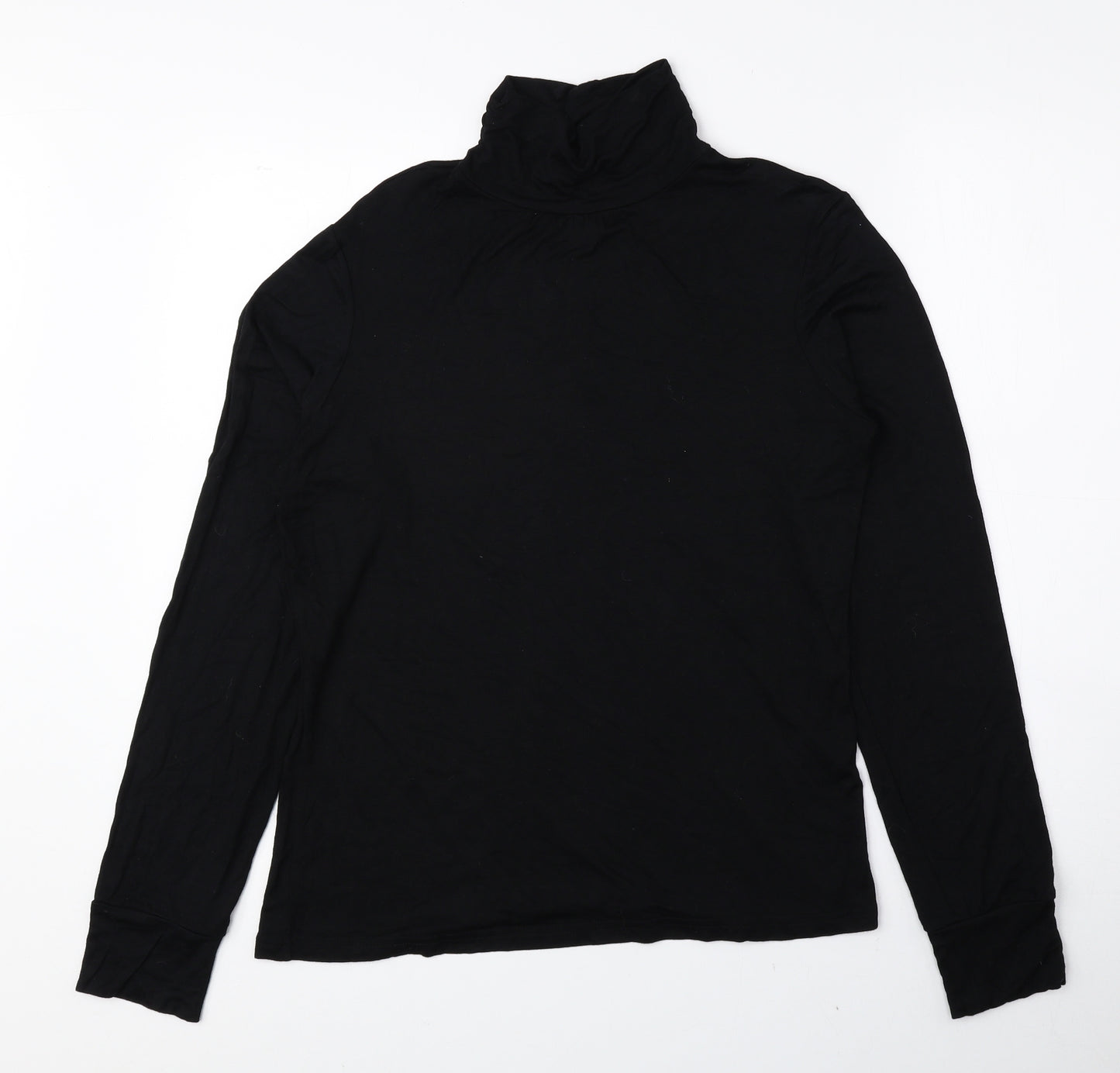 Editions Womens Black Mock Neck Viscose Pullover Jumper Size 12