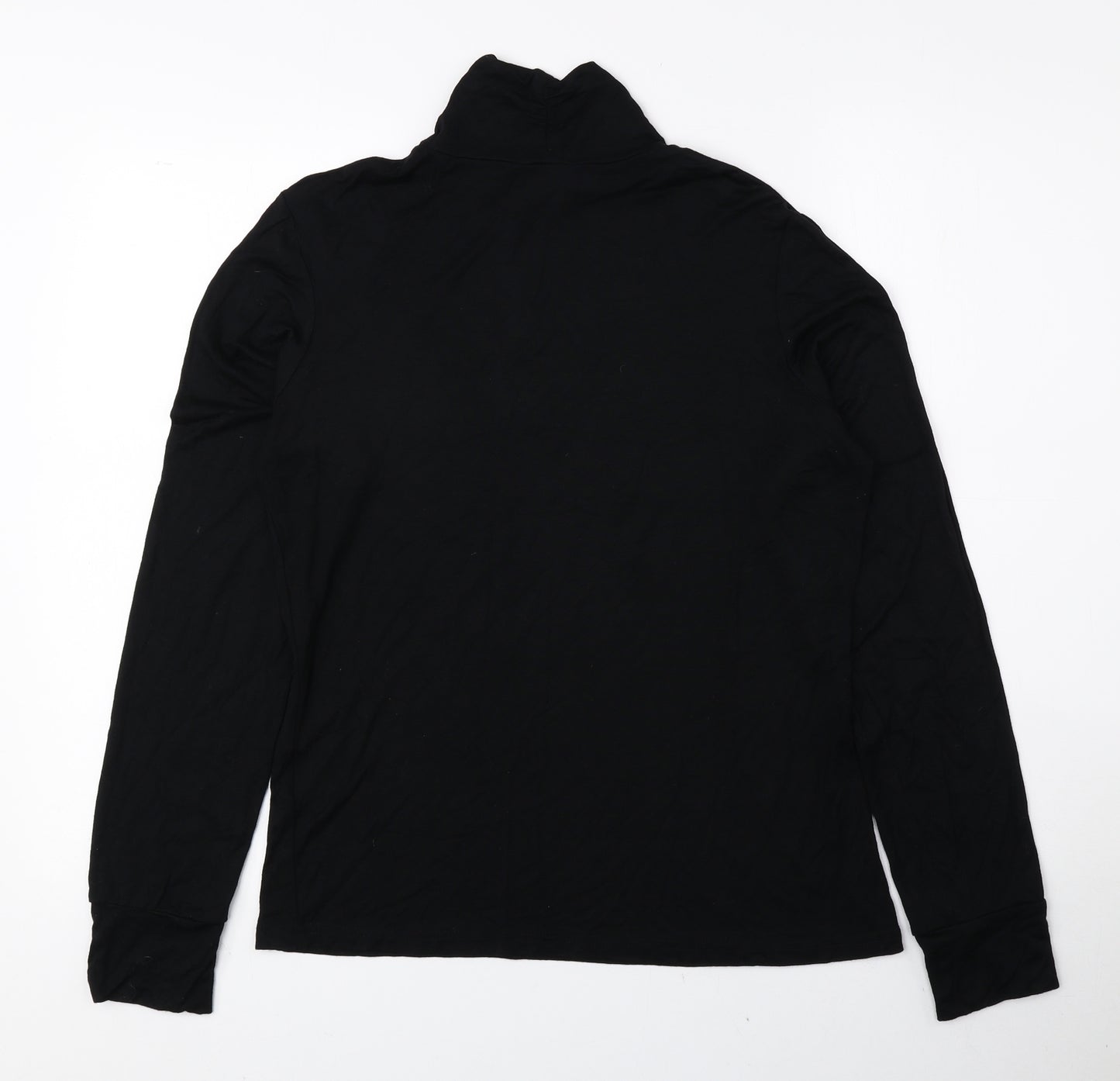 Editions Womens Black Mock Neck Viscose Pullover Jumper Size 12