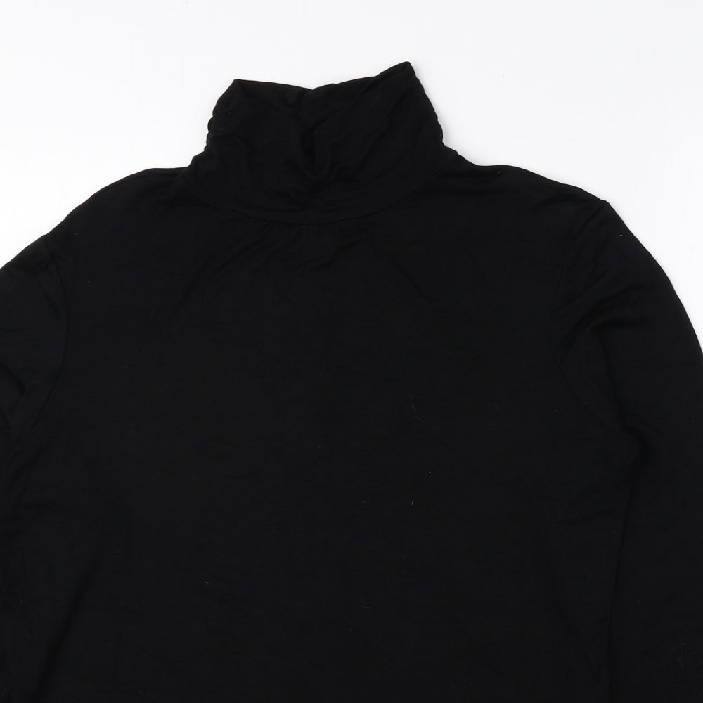 Editions Womens Black Mock Neck Viscose Pullover Jumper Size 12