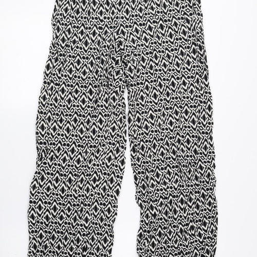 Papaya Womens Multicoloured Geometric Viscose Bloomer Trousers Size 8 L30 in Regular