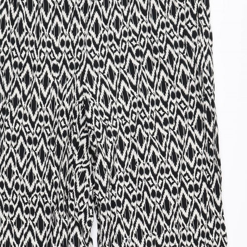 Papaya Womens Multicoloured Geometric Viscose Bloomer Trousers Size 8 L30 in Regular