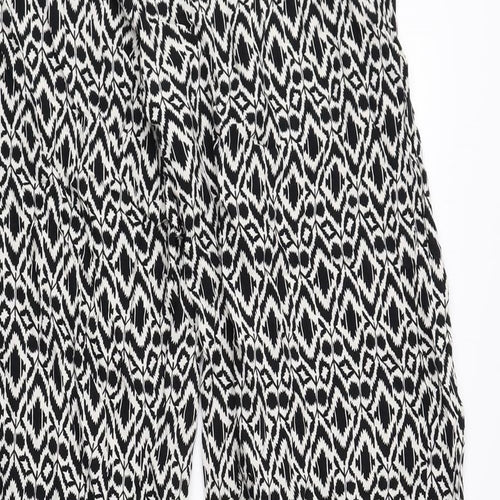 Papaya Womens Multicoloured Geometric Viscose Bloomer Trousers Size 8 L30 in Regular