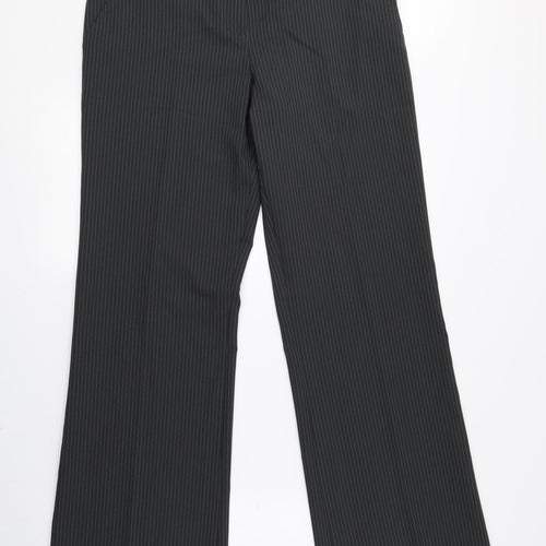 Editions Womens Grey Striped Polyester Dress Pants Trousers Size 12 L29.5 in Regular Zip