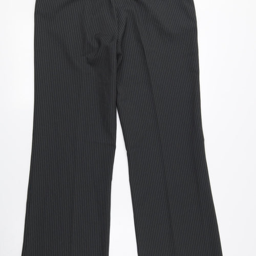 Editions Womens Grey Striped Polyester Dress Pants Trousers Size 12 L29.5 in Regular Zip