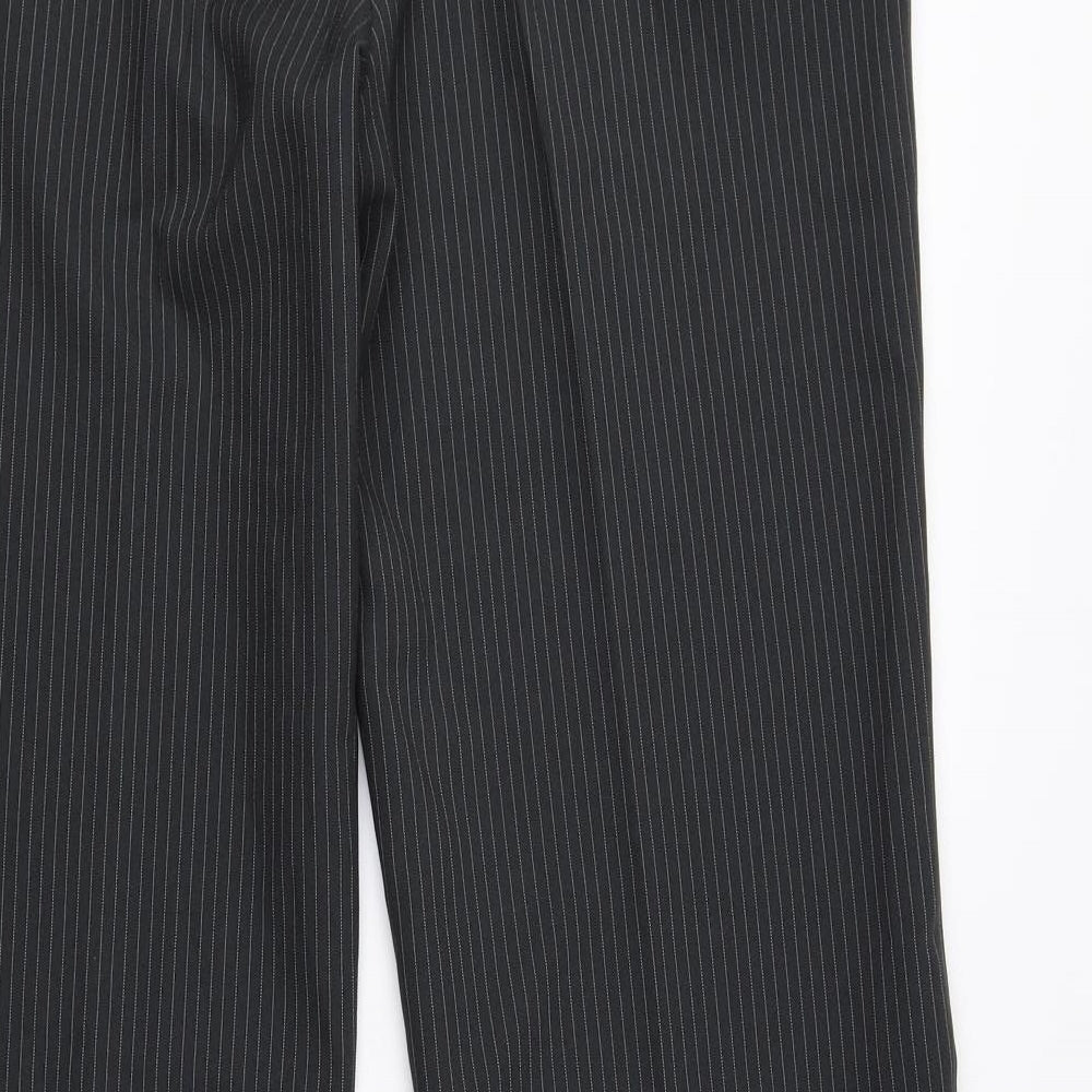 Editions Womens Grey Striped Polyester Dress Pants Trousers Size 12 L29.5 in Regular Zip